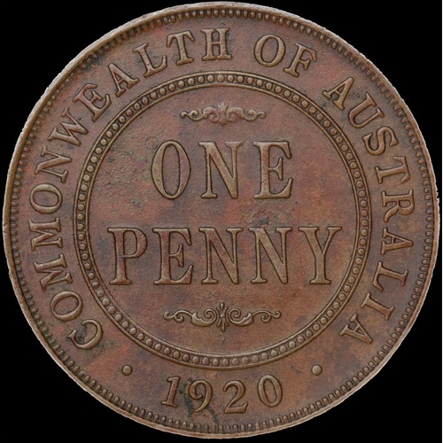 1920 Penny Indian Obverse Dot Below good EF