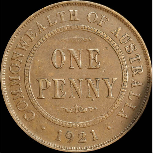 1921 Penny Indian Obverse about VF