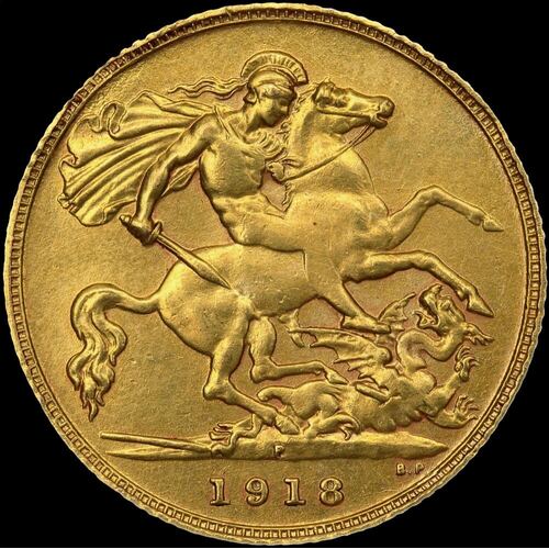 1918 Perth George V Half Sovereign good VF