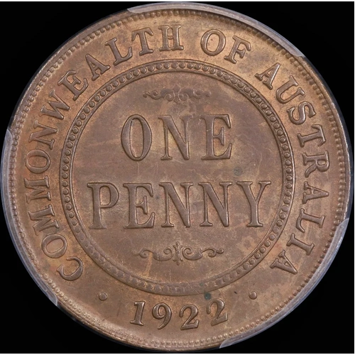 1922 Perth Penny Indian Obverse PCGS MS63BN