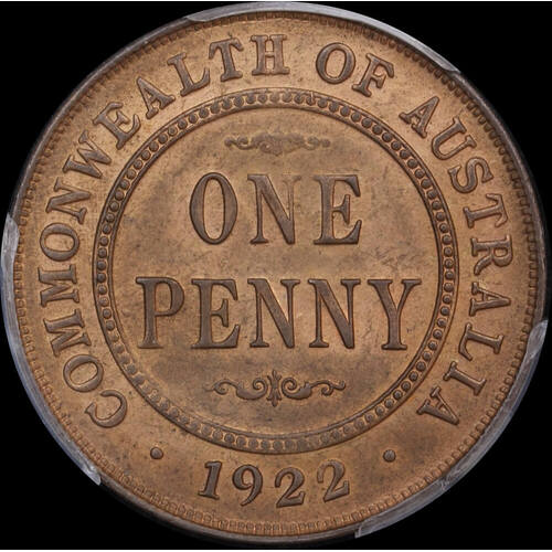 1922 Penny Indian Obverse Choice Unc (PCGS MS64RB)