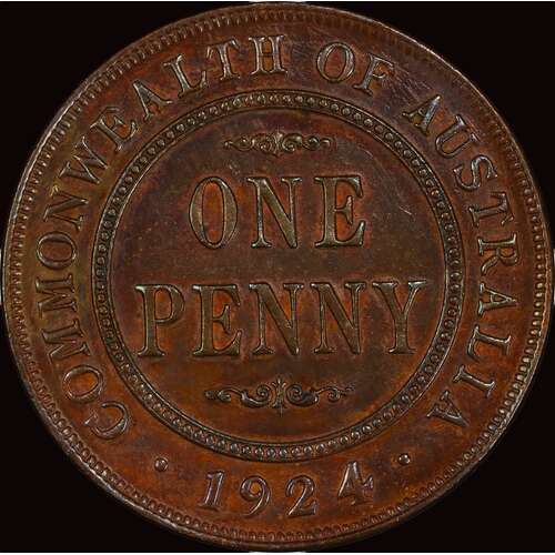 1924 Penny English Obverse Unc (PCGS MS62BN)