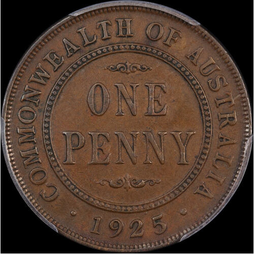 1925 Penny about EF (PCGS AU50)