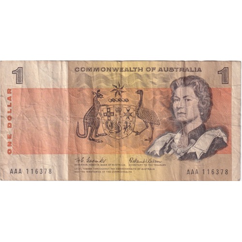 1966 $1 Note AAA First Prefix Coombs/Wilson R71F Fine