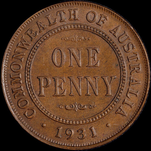 1931 Penny Standard Reverse English Obverse Extremely Fine