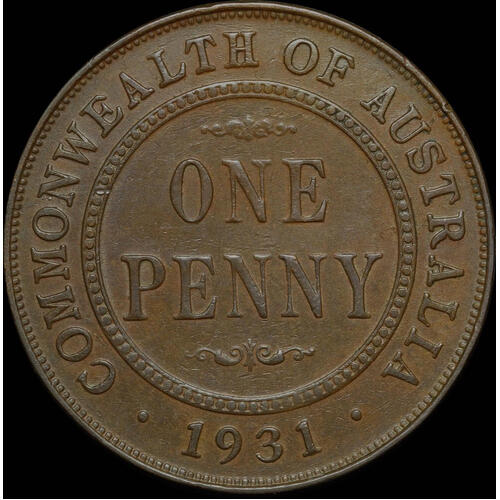 1931 Penny Indian Obverse Standard Reverse about EF