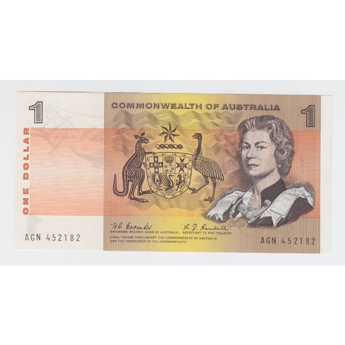 1968 $1 Note Coombs/Randall R72 about Uncirculated