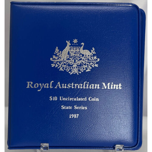 1987 10 Dollar Silver Unc Coin  State Series New South Wales