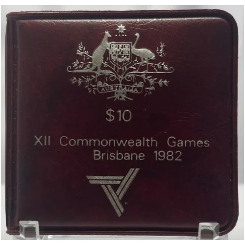 1982 10 Dollar Silver Unc Coin Brisbane Commonwealth Games