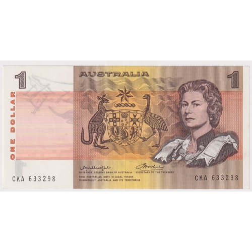 1976 $1 Note Gothic Centre Knight/Wheeler R76A Uncirculated