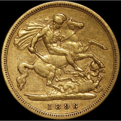 1896 Melbourne Veiled Head Half Sovereign about VF