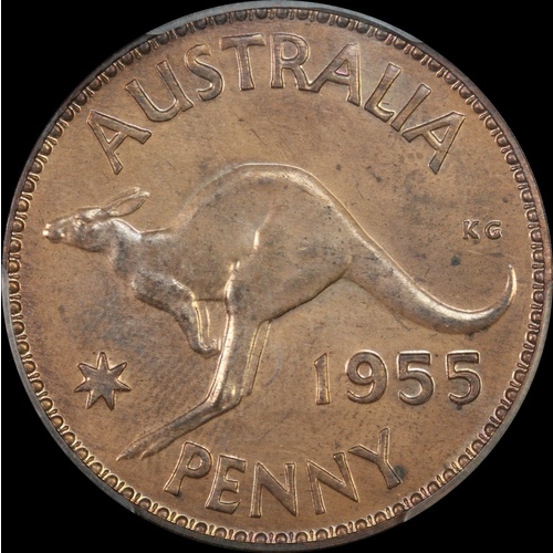 1955 Melbourne Proof Penny PCGS PR64RB