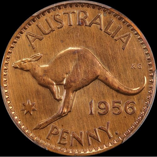 1956 Perth Proof Penny PCGS PR62RB
