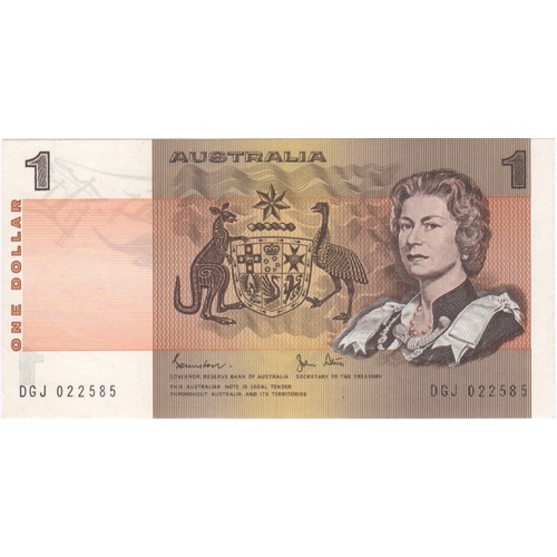 1982 $1 Note Johnston/Stone DGJ First Signature Prefix R78F Uncirculated