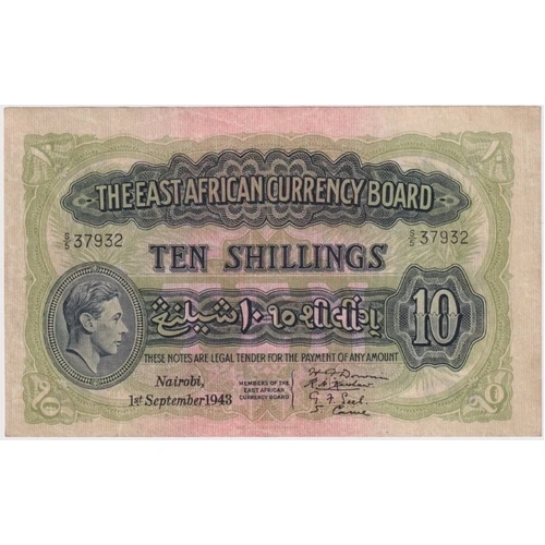 East Africa 1943 10 Shillings Pick#30b PCGS EF40