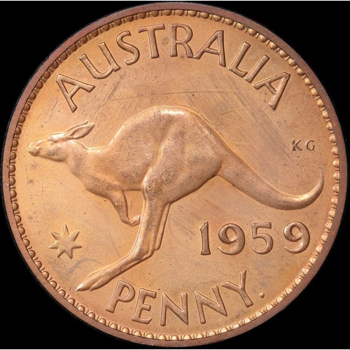 1959 Perth Proof Penny about FDC
