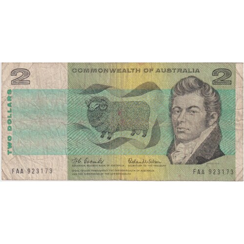 1966 $2 Note FAA First Prefix Coombs/Wilson R81F Fine