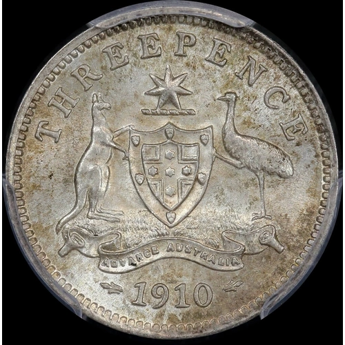 1910 Threepence Choice Unc (PCGS MS64)
