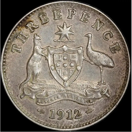 1912 Threepence about EF