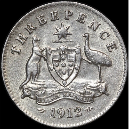 1912 Threepence Extremely Fine