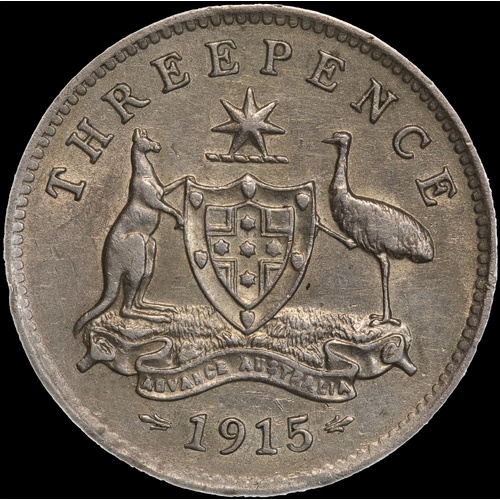 1915 Threepence Very Fine