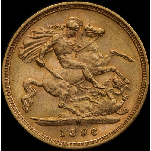 1896 Melbourne Veiled Head Half Sovereign good EF