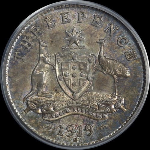 1919 Threepence Choice Unc (PCGS MS64)