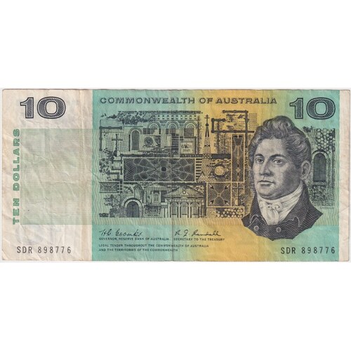 1967 $10 Note Coombs/Randall SDR 1st Prefix R302F good Fine