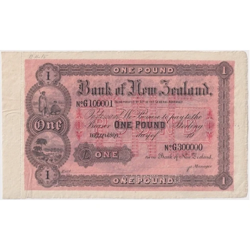 Bank of New Zealand (Wellington) 1902 Unissued 1 Pound Note S#212 Uncirculated