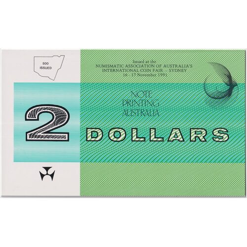 1991 $2 Note Folder Johnston/Fraser Sydney International Coin Fair