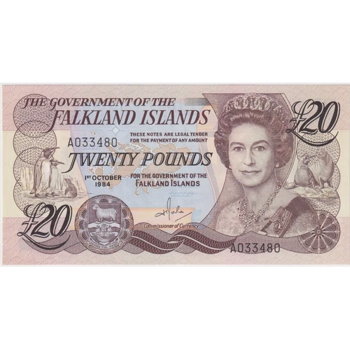 Falkland Islands 1984 20 Pounds Pick#15a Uncirculated