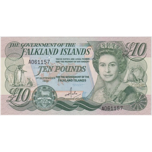 Falkland Islands 1986 10 Pounds Pick#14a Uncirculated 