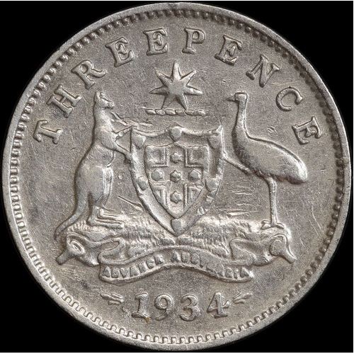 1934/3 Overdate Threepence Fine