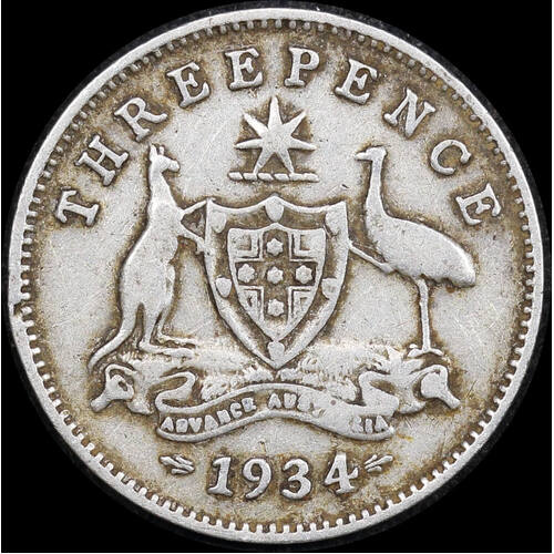 1934/3 Overdate Threepence Very Good