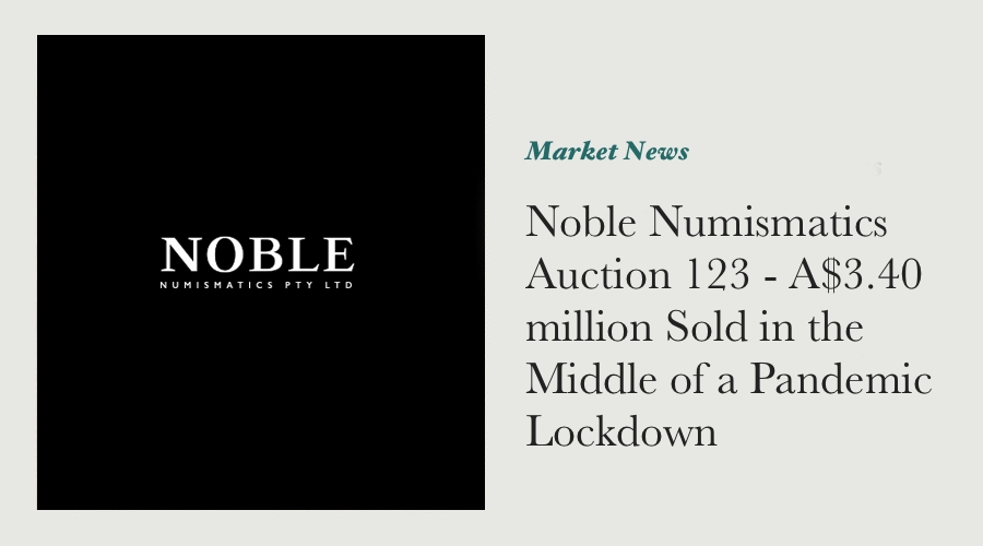 Noble Numismatics Auction 123 - A$3.40 million Sold in the Middle of a Pandemic Lockdown