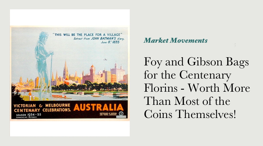 Foy and Gibson Bags for the Centenary Florins - Worth More Than Most of the Coins Themselves! main image