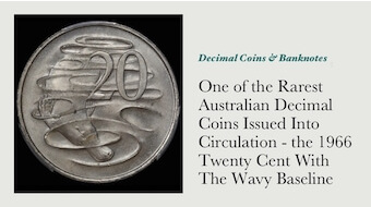 Australia's Rarest Twenty Cent Coin Issued Into Circulation - the 1966 Twenty Cent Wavy Baseline