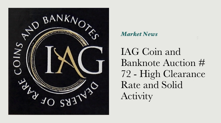 IAG Coin and Banknote Auction # 72 - High Clearance Rate and Solid Activity