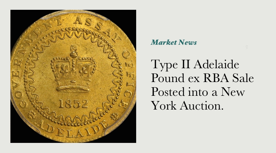 Type II Adelaide Pound ex RBA Sale Posted into a New York Auction. main image