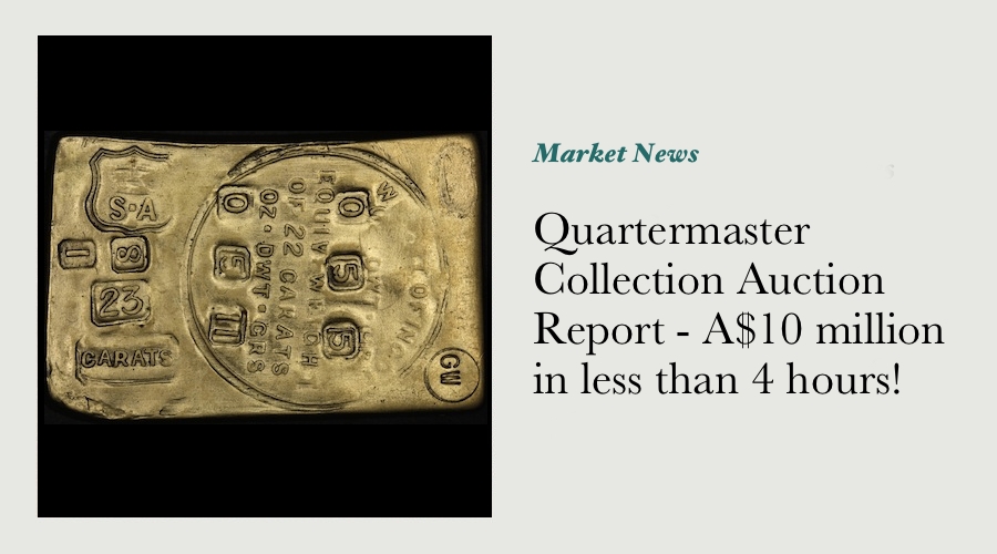 Quartermaster Collection Auction Report - A$10 million in less than 4 hours!