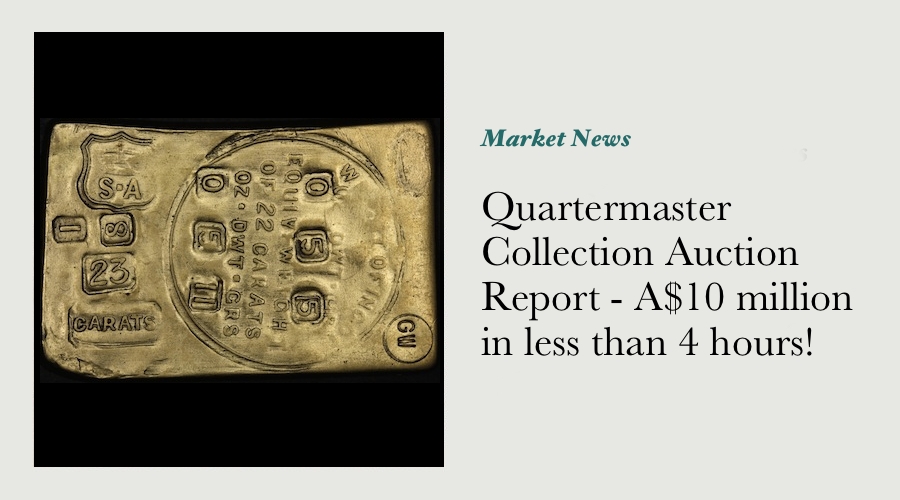 Quartermaster Collection Auction Report - A$10 million in less than 4 hours! main image