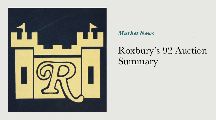 Roxbury’s 92 Auction Summary main image