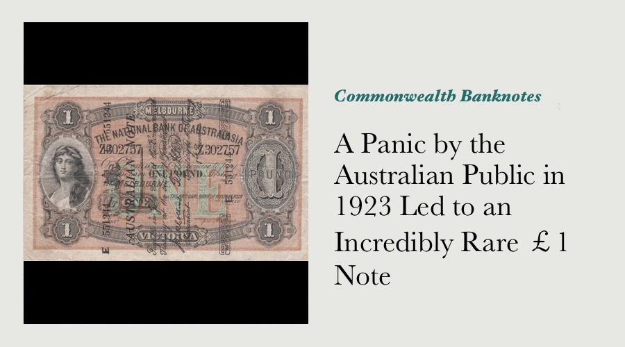 A Panic by the Australian Public in 1923 Led to an Incredibly Rare £1 Note main image